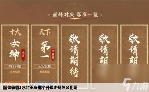 魔兽争霸3冰封王座那个升级密码怎么用啊