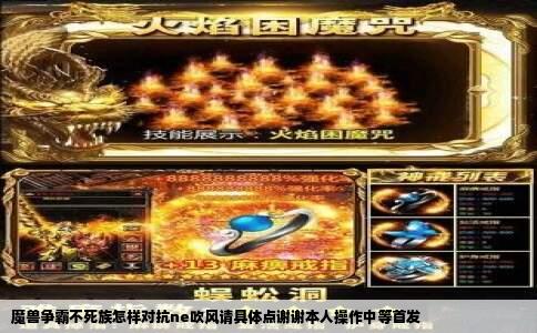 魔兽争霸不死族怎样对抗ne吹风请具体点谢谢本人操作中等首发