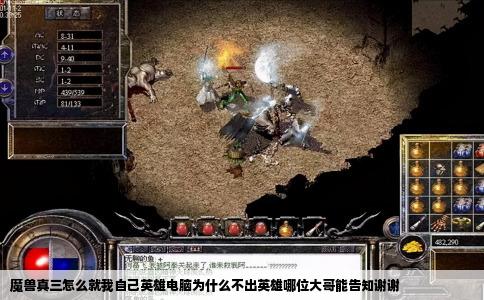 魔兽真三怎么就我自己英雄电脑为什么不出英雄哪位大哥能告知谢谢