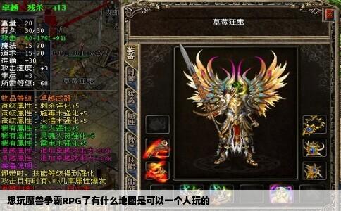 想玩魔兽争霸RPG了有什么地图是可以一个人玩的